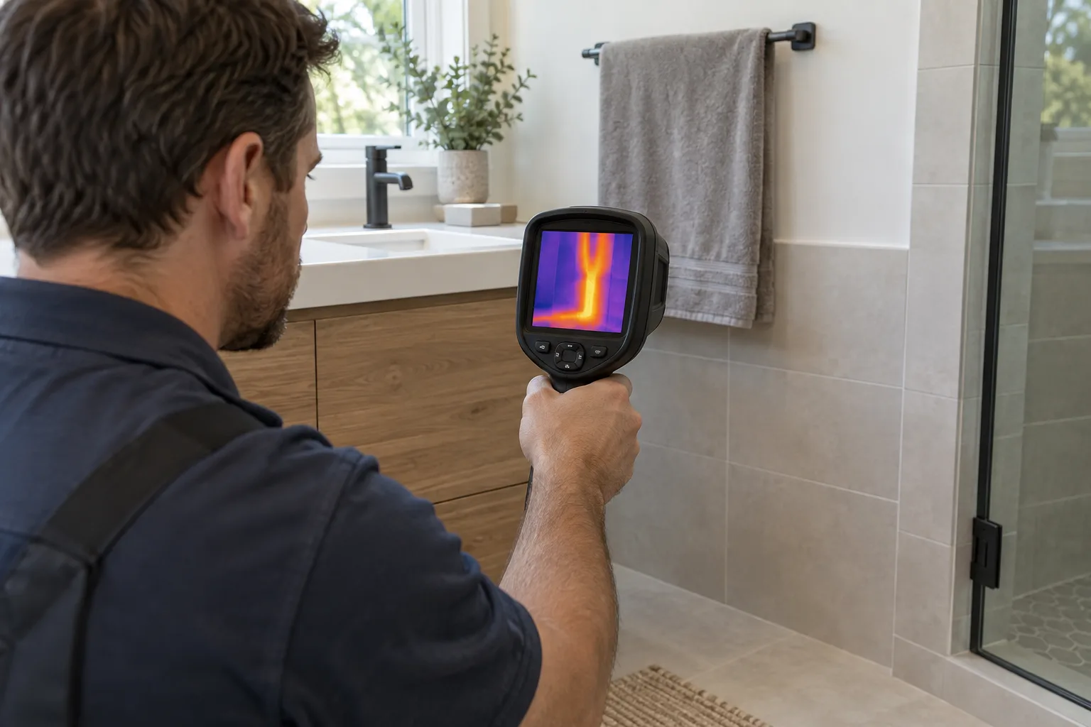 Banyo duvarının termal kamerayla yüzey sıcaklığı açısından incelenmesi