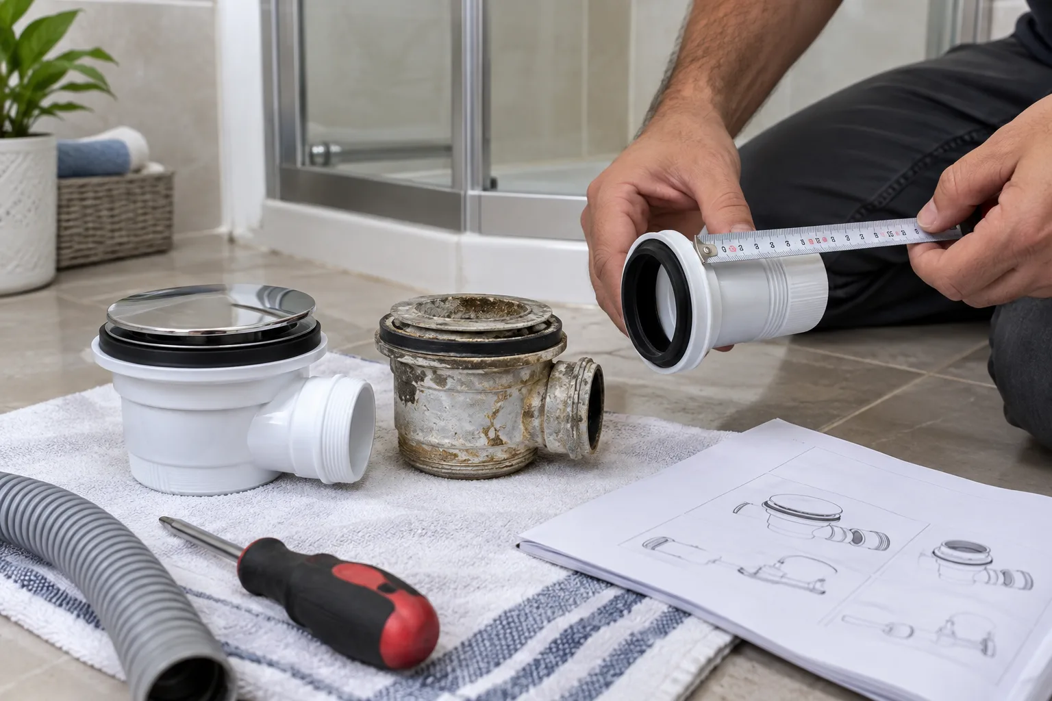 Yeni lavabo bağlantı parçasının eski parçayla uyumunun değerlendirilmesi