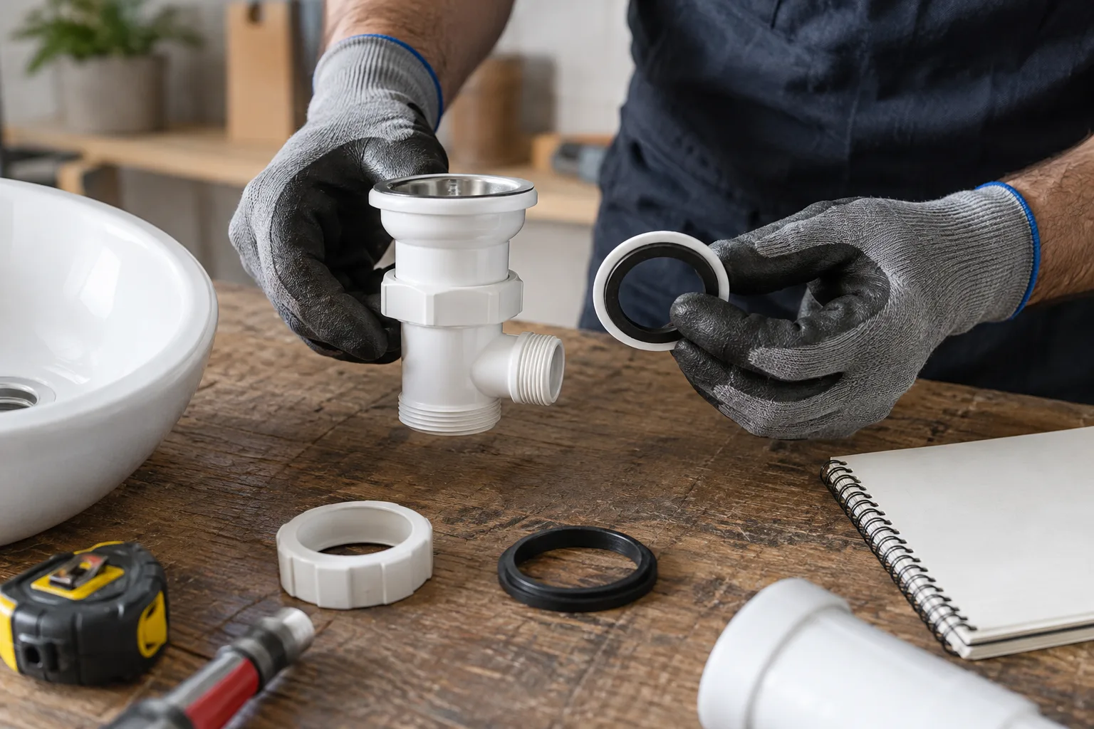Lavabo bağlantı parçası ve contasının ürün bilgisiyle karşılaştırılması